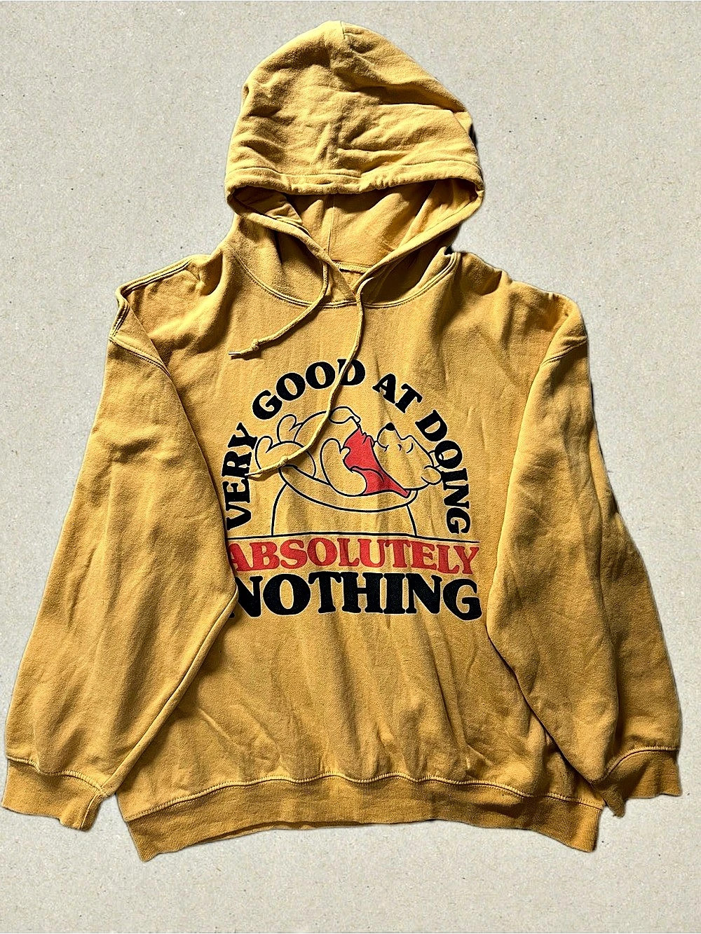 DISNEY Winnie the Pooh "Very Good At Doing Absolutely Nothing" Hoodie size 1X.
